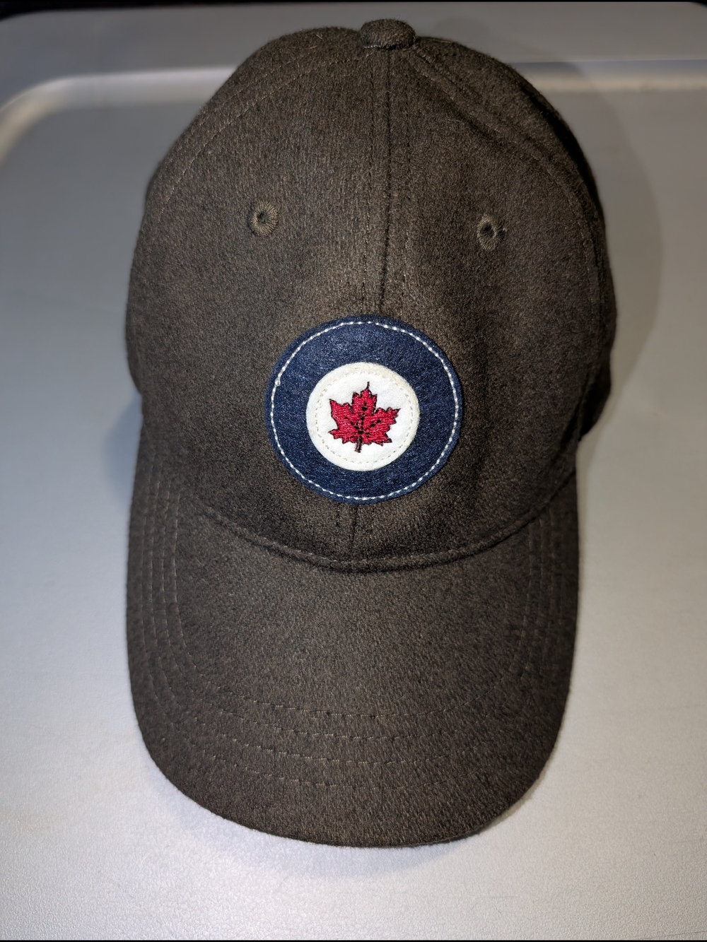 Red Canoe Brown Wool Blend Cap with Shield Logo
